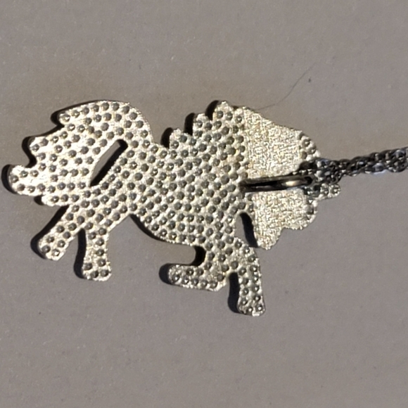 Unicorn necklace rhinestones pastel colors pendant and chain - Picture 3 of 4